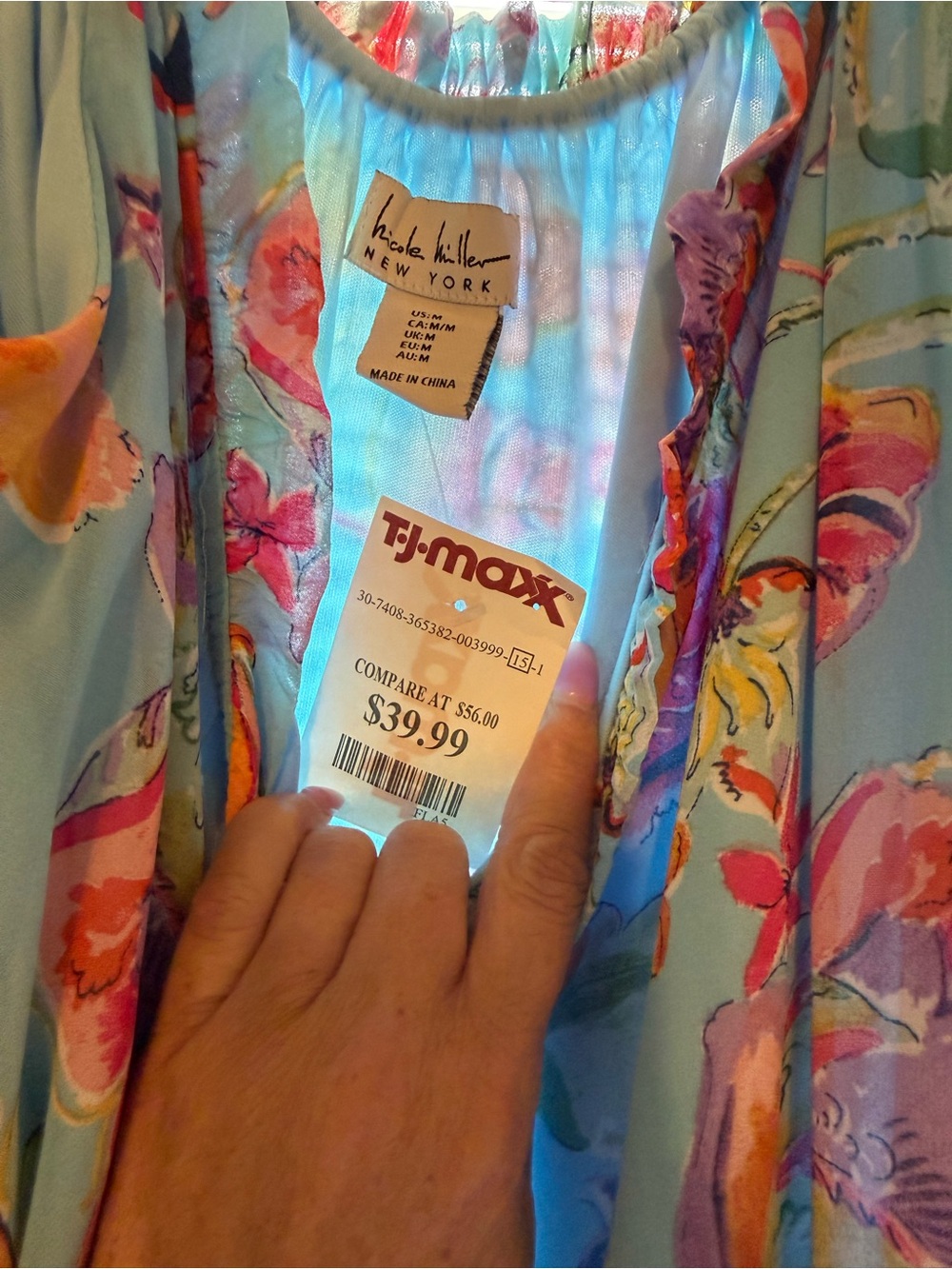 Nicole Miller Watercolor Floral Maxi Dress - Picture 3 of 7